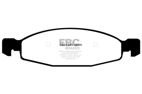 Plaquettes de frein avant EBC Yellowstuff pour Jeep Grand Cherokee 4.0 (ATE) 99-02