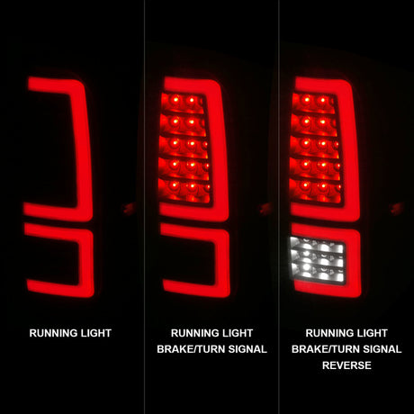Feux arrière à LED ANZO 2014-2021 Toyota Tundra Boîtier noir/lentille fumée