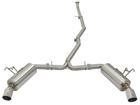 Embout d'échappement poli à double sortie CB 304 SS 2,25-2,5 pouces pour Honda Civic I4-1,5L (t) 16-17 aFe POWER