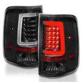 Feux arrière à LED ANZO 2004-2006 Ford F-150 avec barre lumineuse, boîtier noir, lentille transparente
