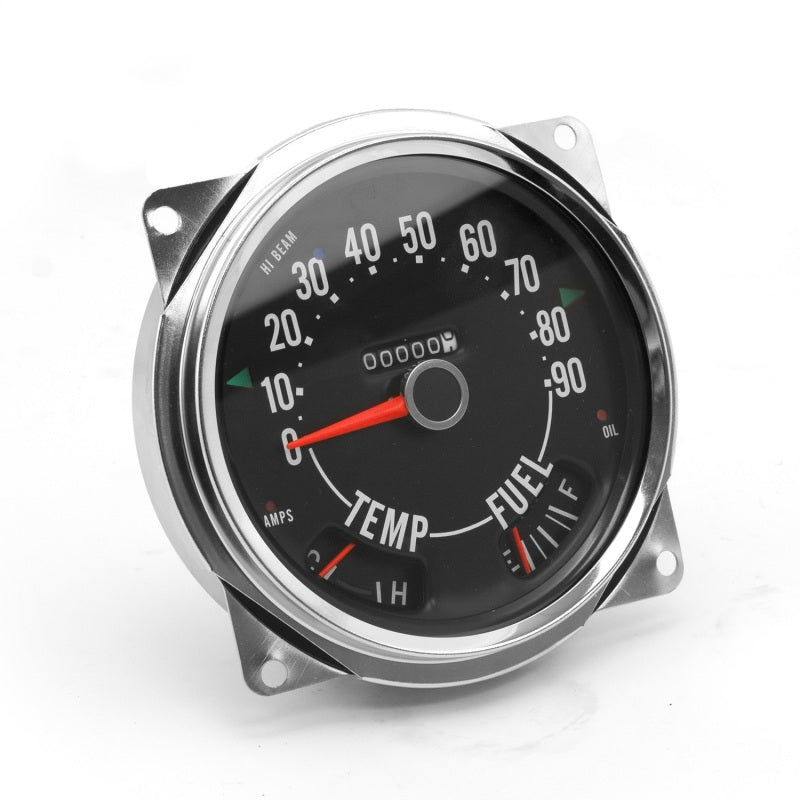 Omix Remplacez le groupe de compteurs de vitesse Asse 0-90 MPH 55-75 CJ