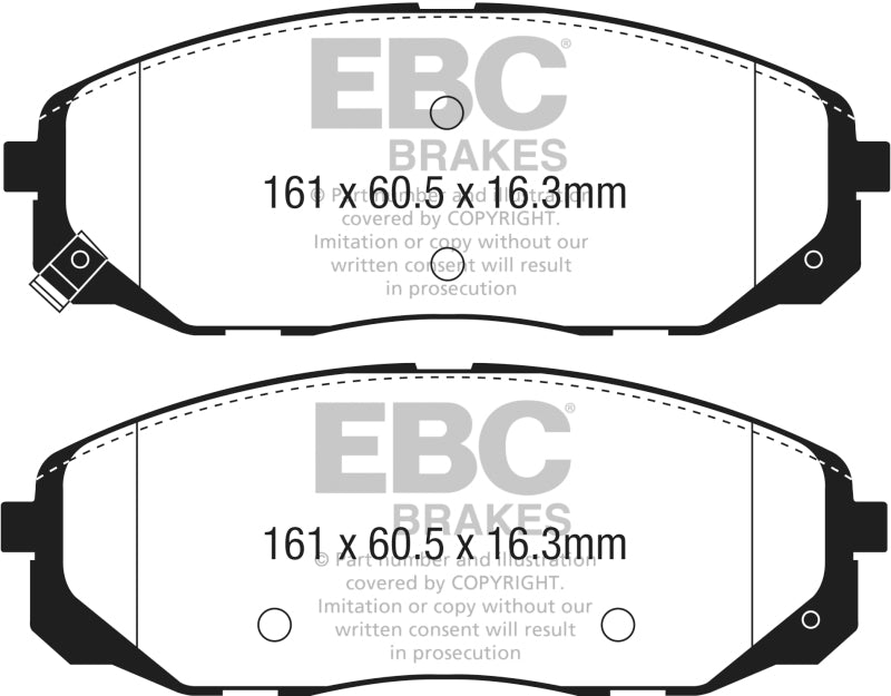 Plaquettes de frein avant EBC 2015+ Kia Sedona 3.3L Yellowstuff