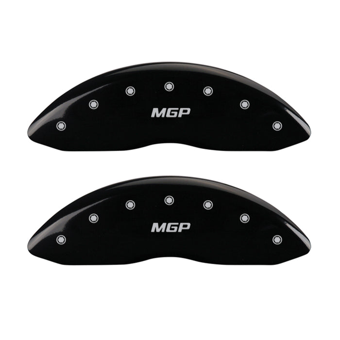 MGP 4 Caliper Covers Engraved Front & Rear MGP Black Finish Silver Char 2012 GMC Savana 2500