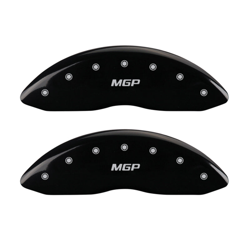 MGP 4 Caliper Covers Engraved Front & Rear MGP Black Finish Silver Characters 2018 Tesla S