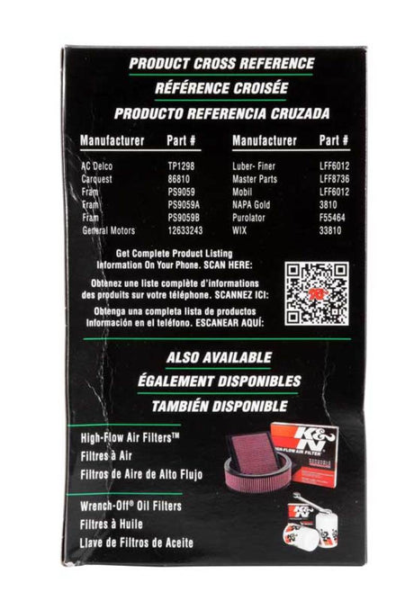 Filtre à carburant en cellulose K&amp;N 3,5 po de diamètre extérieur x 6,281 po de longueur