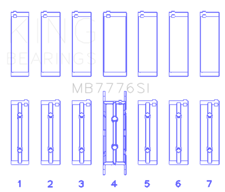 King Engine Bearings BMW N55B30A/N53B30A/N52B30A Main Bearing Set - Size +0.50mm