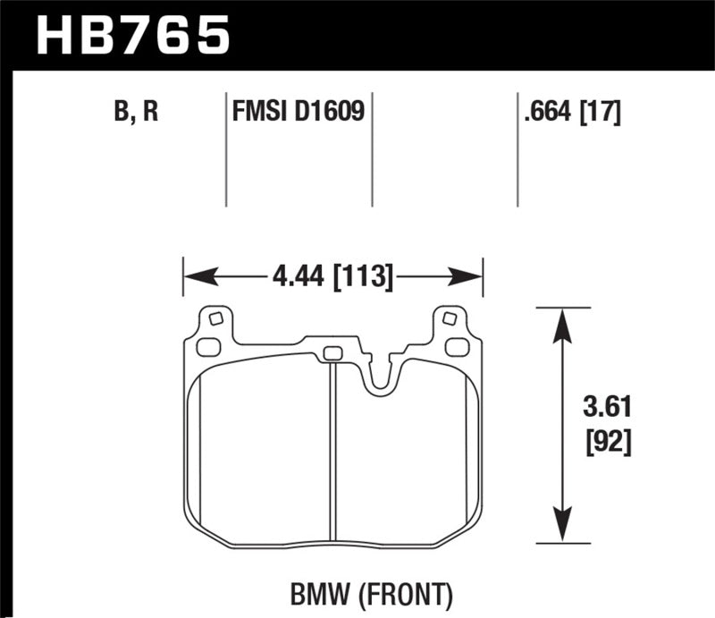 Plaquettes de frein avant HP Plus noires pour BMW 440i/M2-4 Hawk 2017