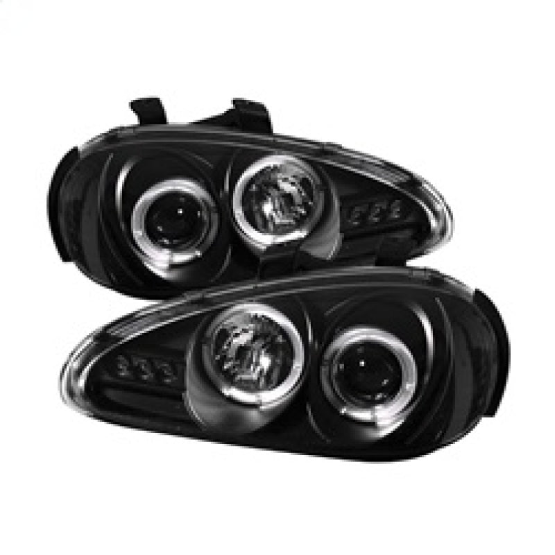 Phares de projecteur Spyder Mazda MX3 92-96 LED Halo LED Noir Haut H1 Bas H1 PRO-YD-MMX392-HL-BK