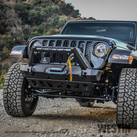 Pare-chocs avant Westin 18-19 Jeep Wrangler JL Stubby - Noir texturé