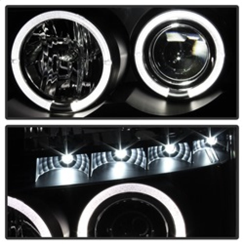 Phares de projecteur LED Halo LED Blk pour Nissan Titan 04-14/Armada 04-07 Spyder PRO-YD-NTI04-HL-BK