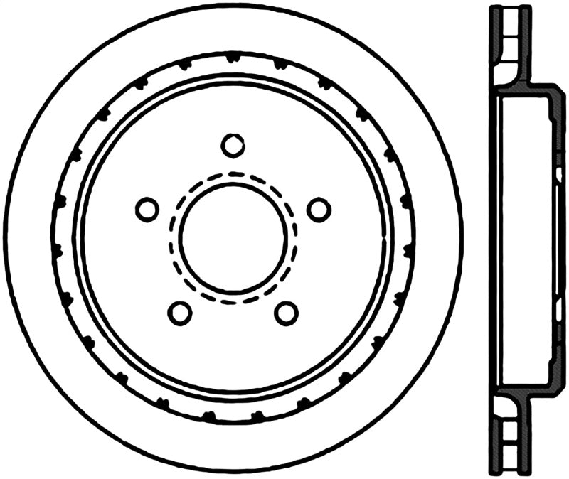 Rotor CRYO arrière droit fendu StopTech Power Slot 97-04 Chevy Corvette