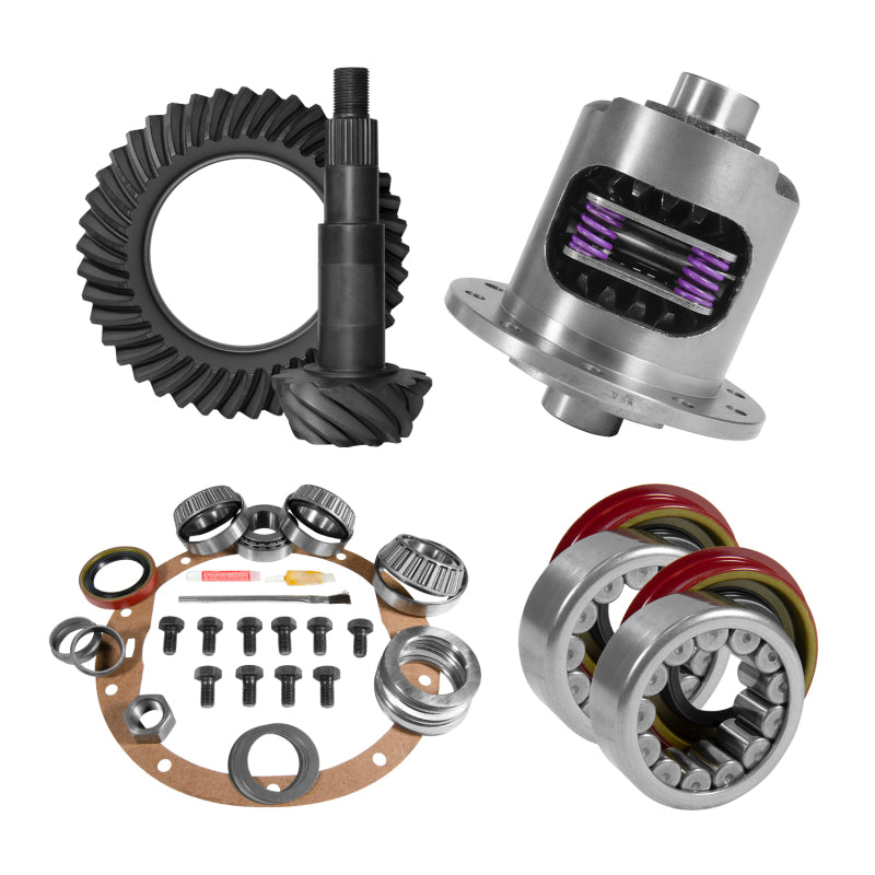 Yukon 8.5in GM 4.11 Rear Ring & Pinion Install Kit 30 Spline Positraction Axle Bearings and Seals