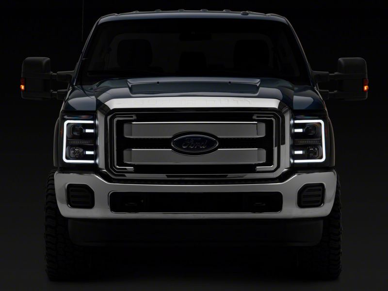 Phares de projecteur à LED Raxiom 11-16 Ford F-250 Super Duty - Boîtier noir (lentille transparente)