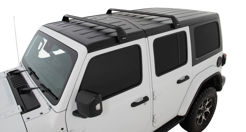 Barres de toit Rhino-Rack 07-22 pour Jeep Wrangler JK/JL 4 portes Hard Top Vortex SG 2 barres - Noir