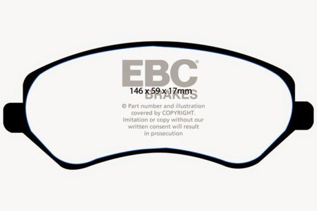 EBC 04-07 Chrysler Town &amp; Country 3.3 Tambours arrière Plaquettes de frein avant Yellowstuff