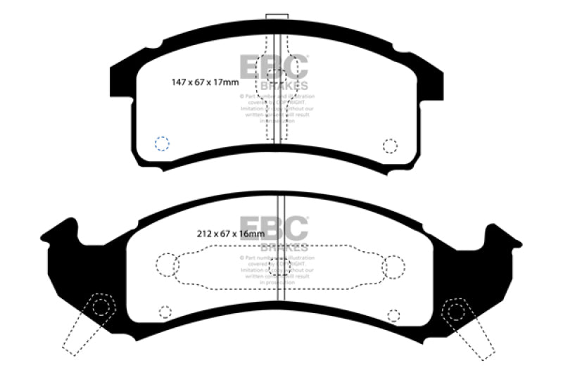 Plaquettes de frein avant Redstuff EBC 92-93 Buick Le Sabre (FWD) 3.8