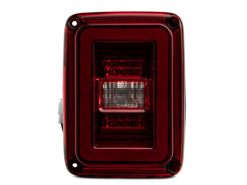 Feux arrière à LED Raxiom 07-18 Jeep Wrangler JK JL Style - Boîtier noir - Lentille rouge