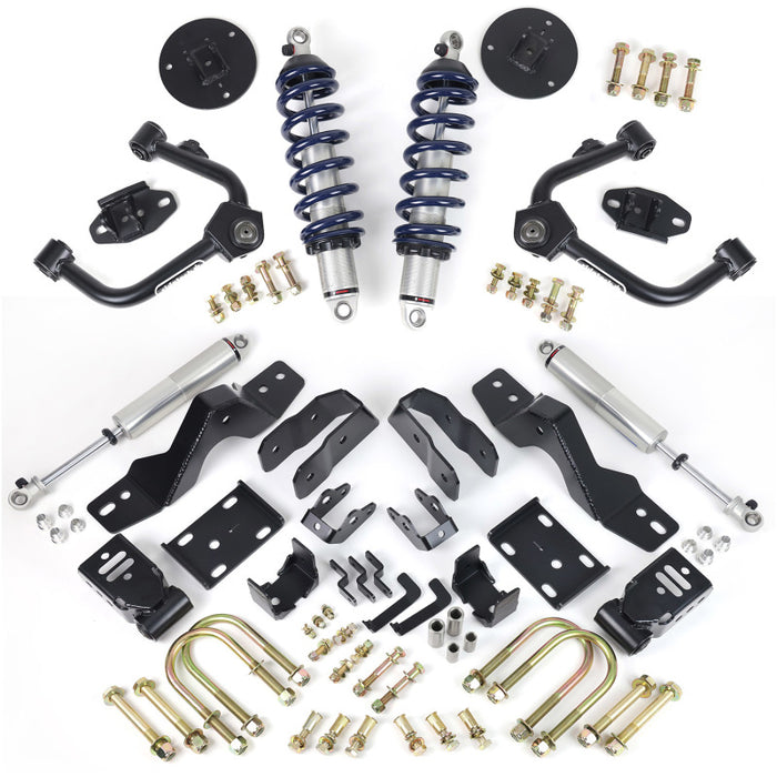 Système d'abaissement Ridetech 19-23 Silverado/Sierra 2WD/4WD avec ressorts hélicoïdaux