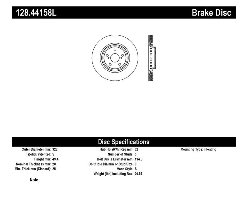 Disque de frein sport percé StopTech