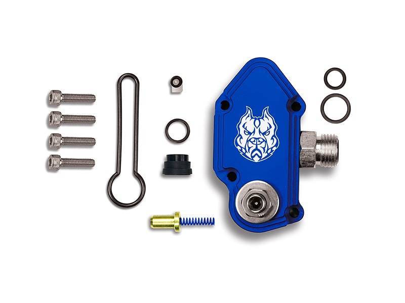 Kit de ressorts bleus Sinister Diesel 03-07 Ford Powerstroke 6.0L avec boîtier de ressort à billettes réglable