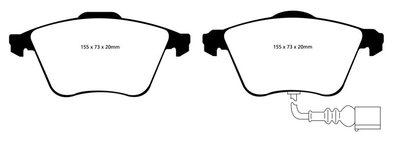 Plaquettes de frein avant EBC 07-10 Audi TT Quattro 3.2 Redstuff