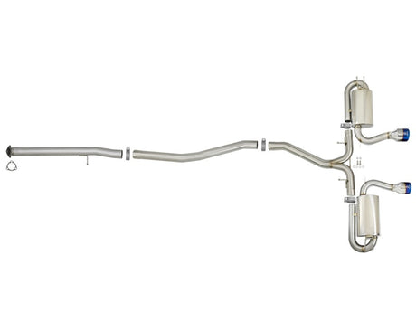Système d'échappement Cat-Back aFe Takeda 3 pouces 304 SS avec embouts bleus 2017 Honda Civic Si I4 1,5 L (t)