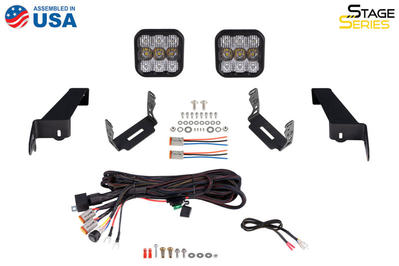 Kit d'éclairage à LED pour pare-chocs Jeep JL Wrangler SS5 18-21 de Diode Dynamics - Combo jaune sport
