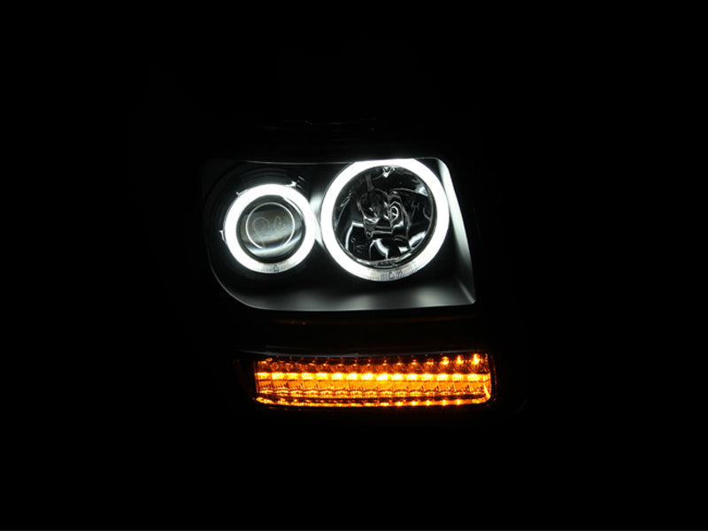 Phares de projecteur ANZO 2007-2012 Dodge Nitro avec halo noir (CCFL) G2