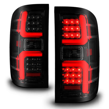 Feu arrière à LED ANZO 15-19 Chevrolet Silverado 2500 HD/3500 HD avec boîtier noir séquentiel/lentille fumée