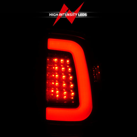 Feux arrière à LED ANZO 2008-2016 Ford F-250 Boîtier chromé Lentille rouge/transparente (paire)