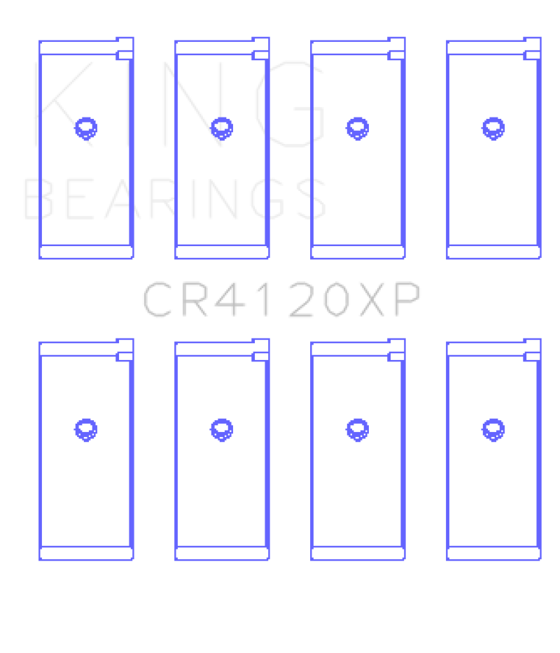Ensemble de roulements de bielle de performance King Mitsubishi 4G63/4G64 7 boulons 2e génération DSM et EVO I-IX (taille 0,25 mm)