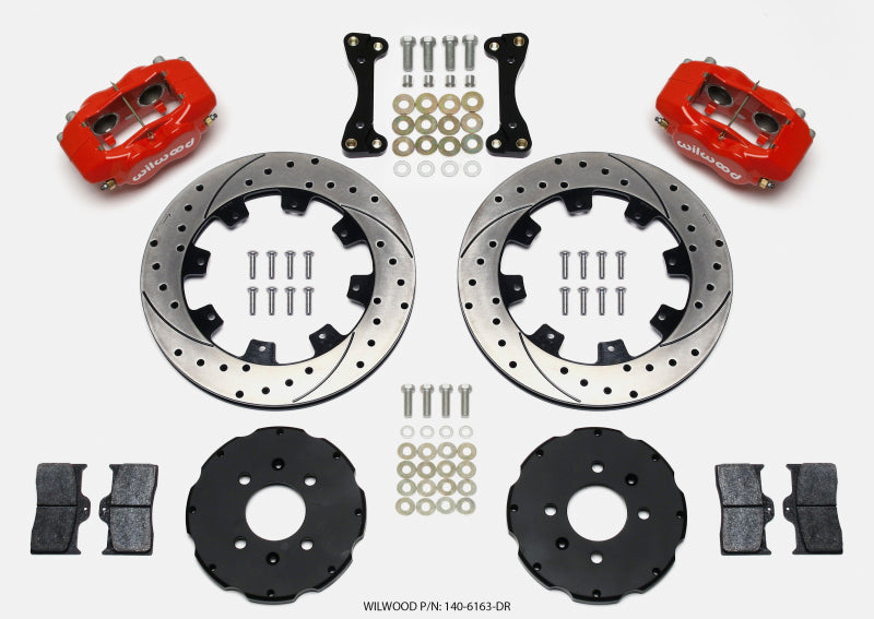 Kit de chapeau avant Wilwood Forged Dynalite 12,19 pouces percé rouge 94-01 Honda/Acura avec disque de 262 mm