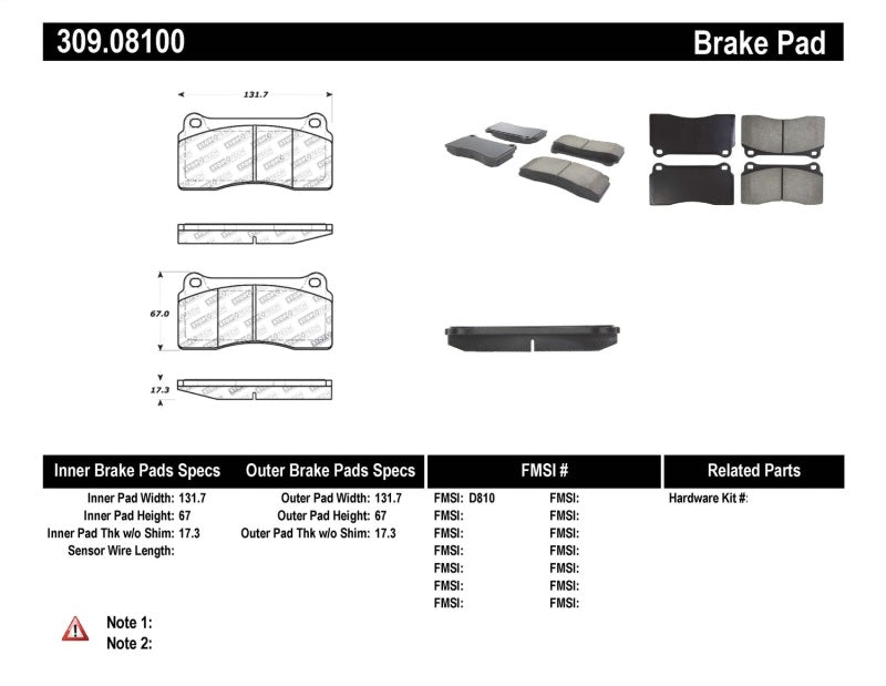 Plaquettes de frein avant et arrière StopTech Performance pour Ferrari F40 88-92 / F50 94-97