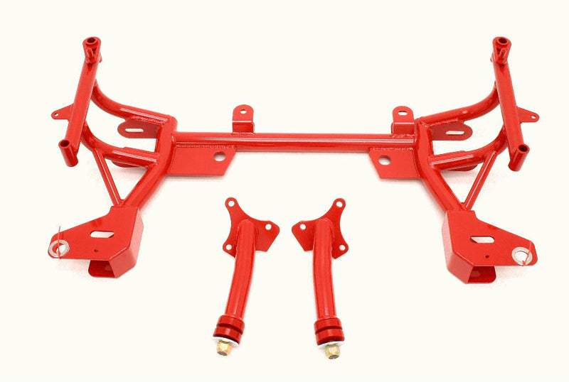 BMR 93-02 F-Body K-Member avec supports de moteur Turbo SBC/BBC et supports de rack STD - Rouge