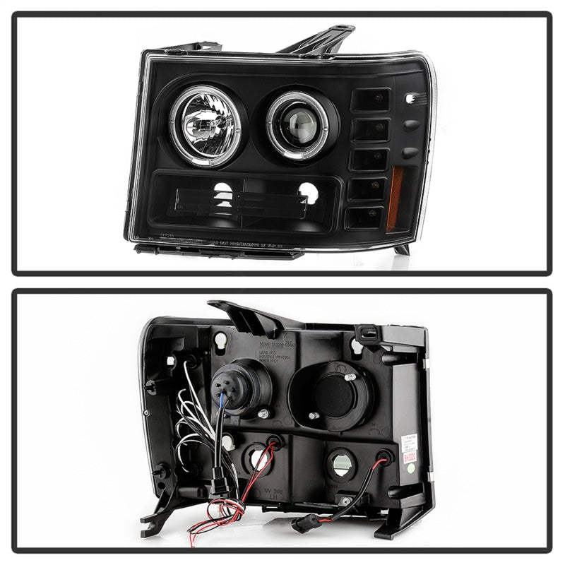 Projecteur LED Halo Spyder GMC Sierra 1500/GMC Sierra Denali 08-13 - LED tout noir PRO-YD-GS07-HL-BKV2