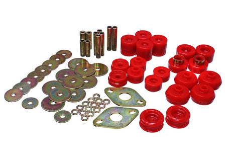 Ensemble de bagues de montage de carrosserie rouges Energy Suspension 96-99 Toyota 4Runner 2WD/4WD