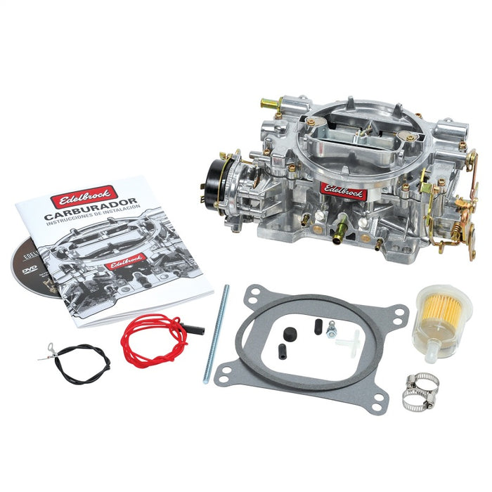 Carburateur Edelbrock Performer Series 4 corps 600 CFM starter électrique finition satinée