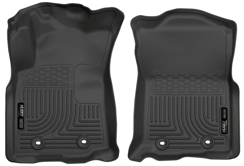 Revêtements de sol avant noirs Husky Liners 2018 Toyota Tacoma Double Cab WeatherBeater