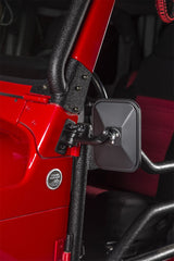 Kit de rétroviseurs rectangulaires texturés noirs Rugged Ridge 97-18 Jeep Wrangler