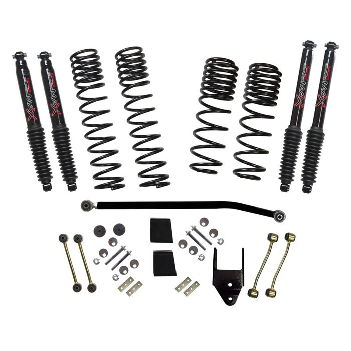 Skyjacker 2020 Jeep JL 4WD Diesel 3,5-4 pouces Kit de suspension à double débattement et à long débattement avec amortisseurs Max noirs