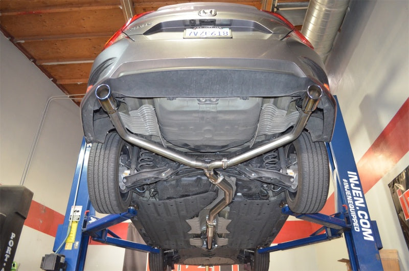 Échappement arrière Cat-Back Injen 16-20 Honda Civic 1,5 L Turbo 4 cylindres (berline) 63 mm SS avec double embout en titane brûlé