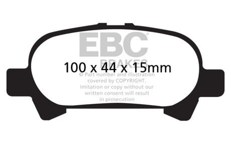 Plaquettes de frein arrière EBC 00-04 Toyota Avalon 3.0 Yellowstuff