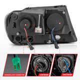 Phares en cristal ANZO 1999-2004 Jeep Grand Cherokee avec barre lumineuse et boîtier chromé