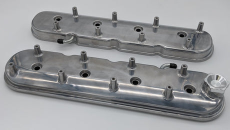 Couvercle de soupape Granatelli 96-22 GM LS à hauteur standard avec support de bobine incliné - Poli (paire)