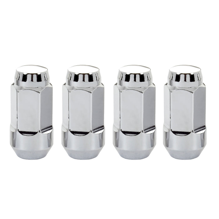 McGard Hex Lug Nut (Cone Seat Bulge Style) M14X1.5 / 22mm Hex / 1.945in. Length (4-Pack) - Chrome