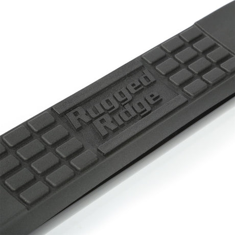 Marchepieds latéraux ronds Rugged Ridge de 3 pouces, noirs, pour Jeep Wrangler 2 portes 07-18