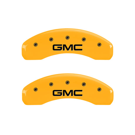 MGP 4 Caliper Covers Engraved Front & Rear GMC Yellow Finish Black Char 2005 GMC Envoy XL