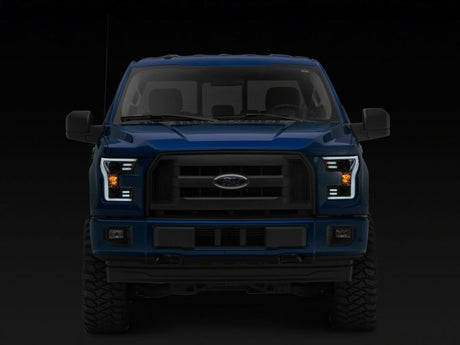 Phares de projecteur Raxiom 15-17 Ford F-150 avec accent LED - Boîtier chromé (lentille transparente)