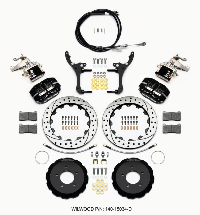 Wilwood Dynapro Radial4 / MC4 Rear Kit 12.88 Drilled 2006-15 Miata w/Lines & Cables