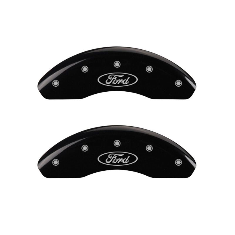 MGP Rear set 2 Caliper Covers Engraved Rear GT Black finish silver ch